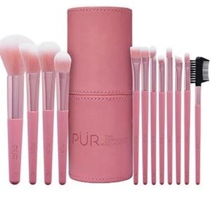 PUR 12-Piece Cruelty-Free Brush Set with Pink Case